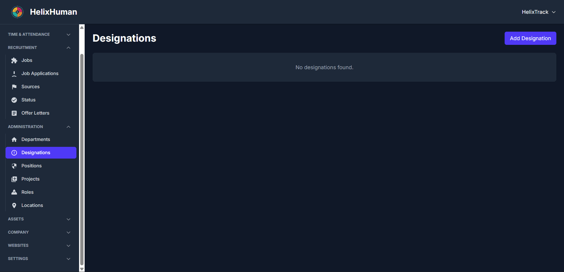 HRMS Dashboard Interface